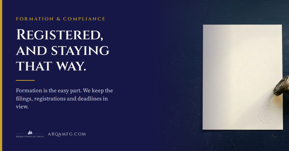 Business Form Business Formation & Compliance | Arqam Financial Group